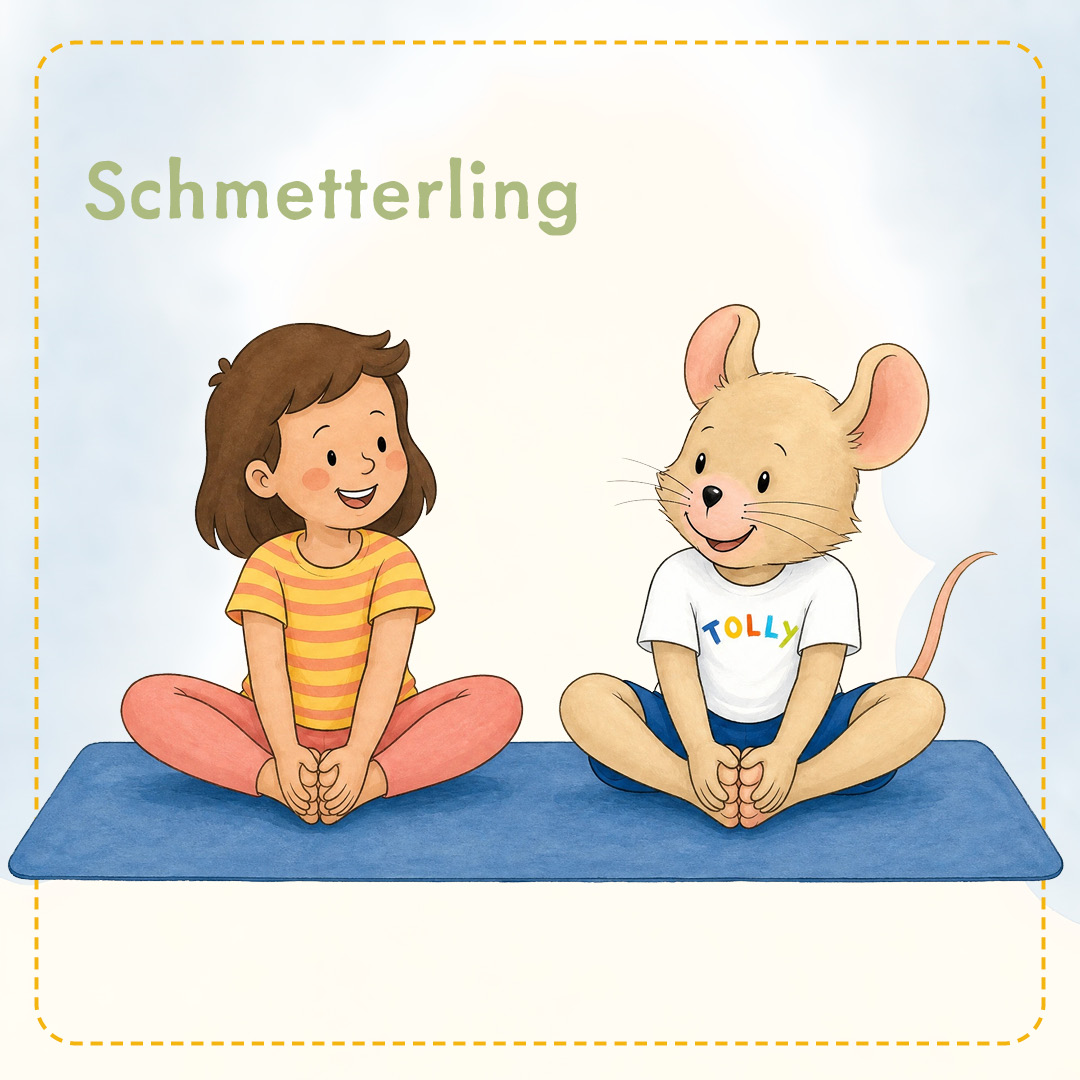 Kinderyoga Übung: Schmetterling